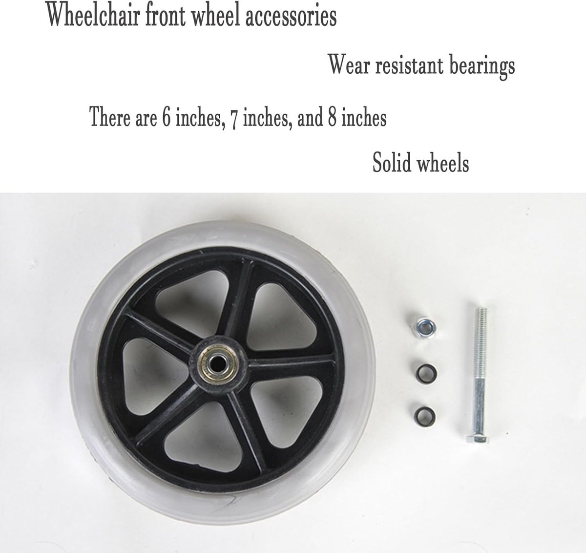 2 x accessories for wheelchair front wheels wear resistance with ball bearings solid spare wheels grey shopvlot