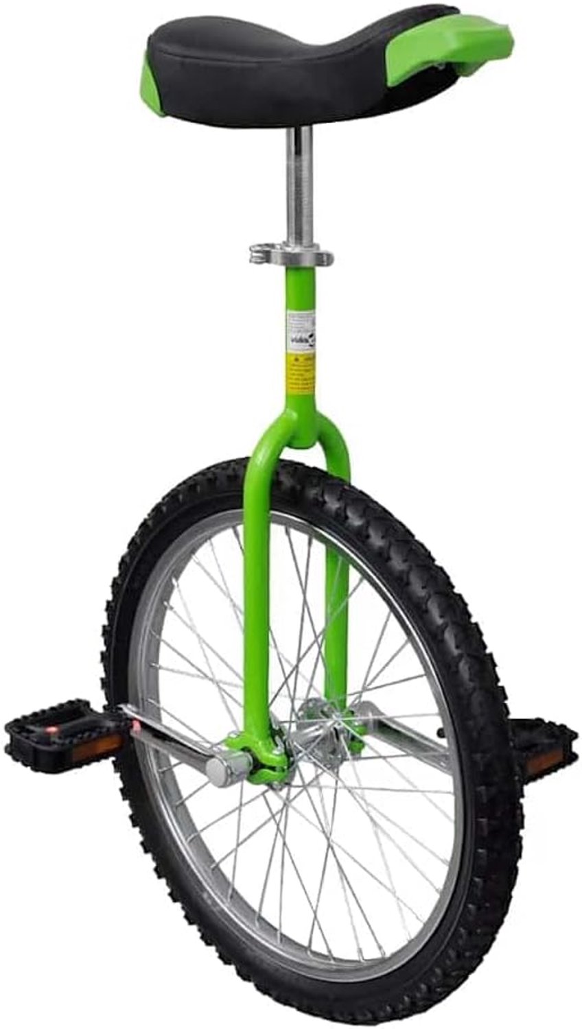 20 inch verstelbaar voor jongeren en volwassenen stalen frame eenwielfiets met snelspanner zadelklem comfortabel zadel groen