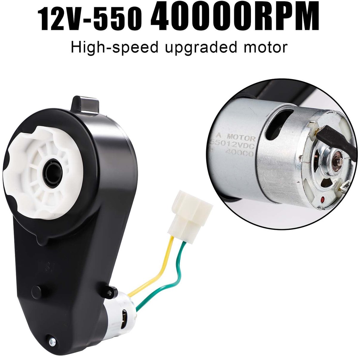 2st Kinderauto Versnellingsbakken 12 V RS550 40000 RPM, 12 v Hoge Snelheid Verbeterde Motor voor Power Wheels - ShopVlot Speelgoedaccuvoertuig kopen online
