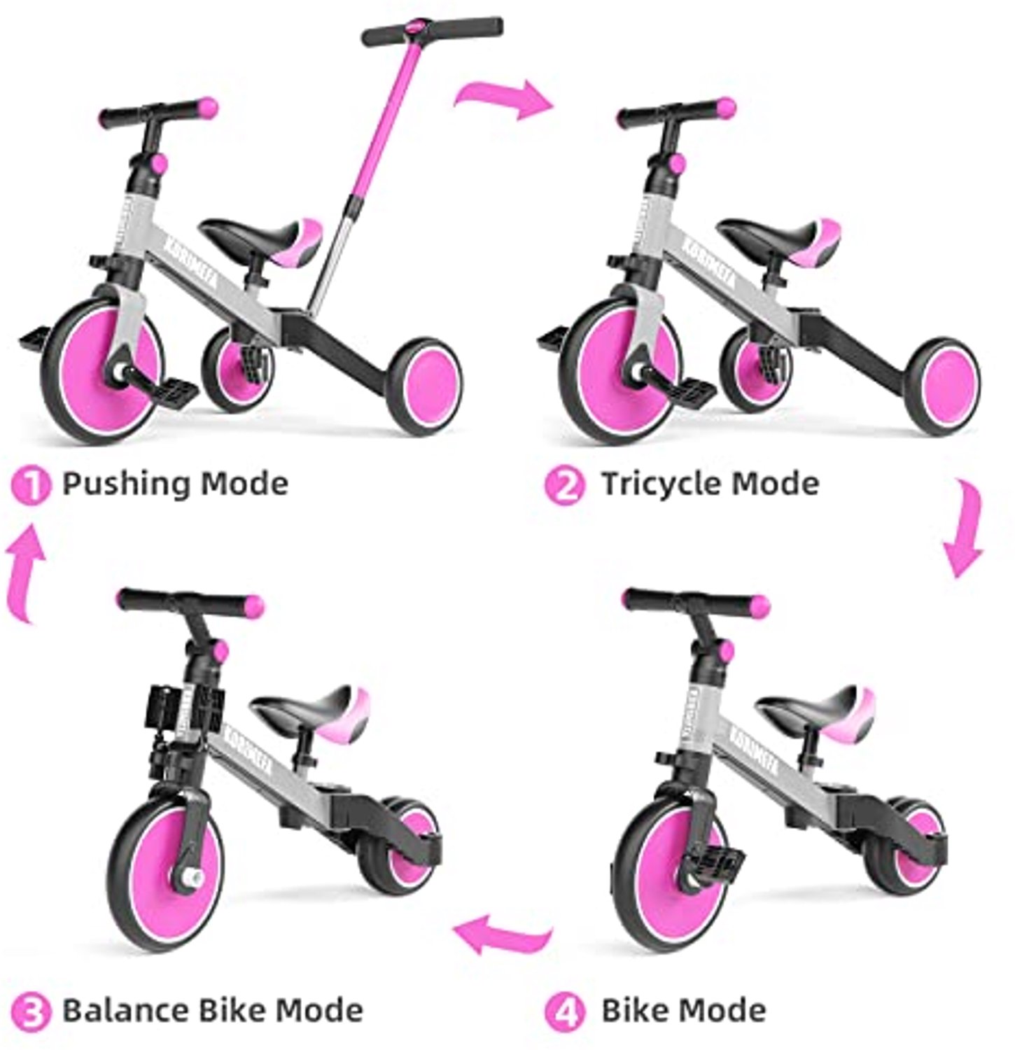 4 in 1 peuter fiets met verstelbare zitting