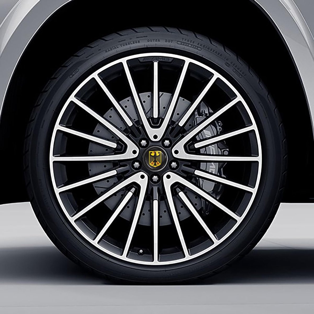 4 x 75 mm Hub Caps Compatible with Mercedes Benz Wheel Hub Caps Aluminium Wheels Yellow Black German Flag Size 77 - ShopVlot Buitenspeelvoertuigaccessoire kopen online