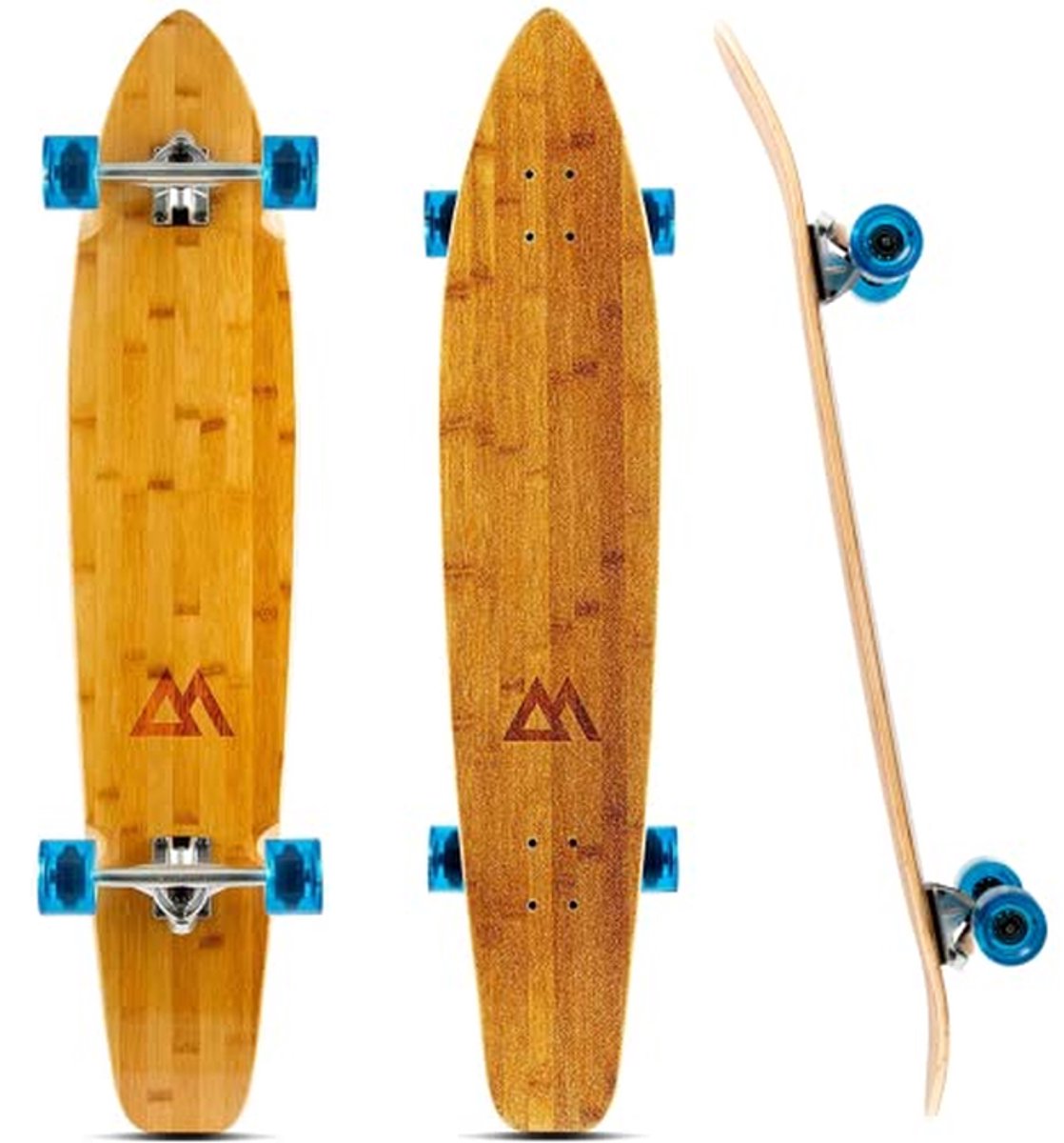 44 inch kicktail cruiser longboard skateboard bamboe en hard maple deck voor volwassenen en kinderen
