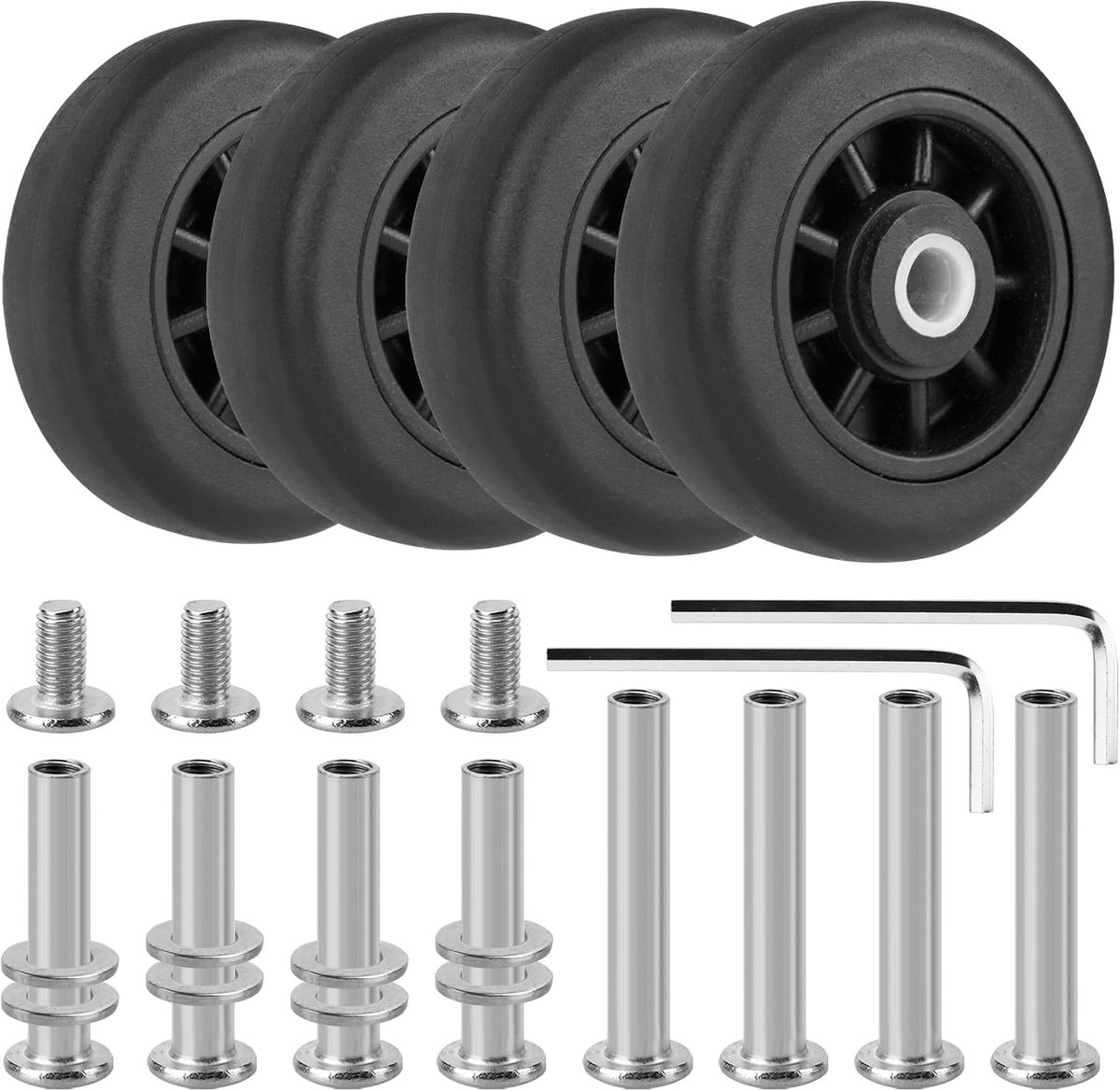 4pcs universal suitcase wheels replacement set with shaft mute luggage wheels kit black vk c1 shopvlot