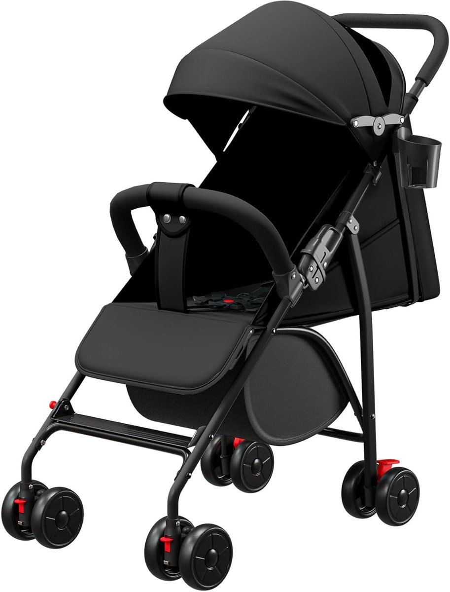 5-in-1 driewieler met duwstang van 18 maanden tot 25 kg, voor- en achteruit, PU-banden, ruimere vrijloop, mand, tas, bekerhouder, C-zwart Driewieler kopen online