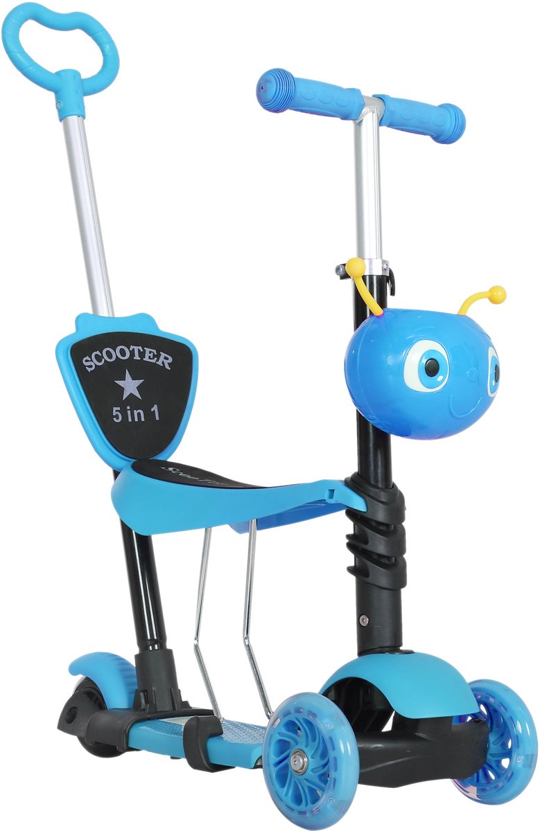 5-in-1 kinderstep - tot 60 kg - In hoogte verstelbare handgreep - met en 3 ronden - Afneembare rugleuning - voor kleine kinderen-jongens en meisjes Step kopen online