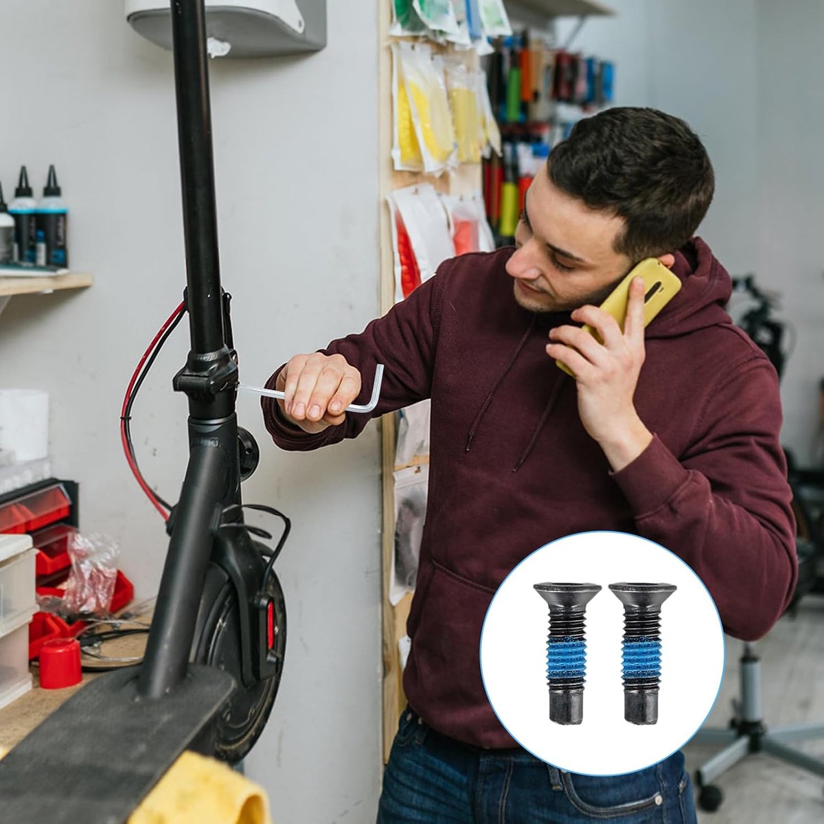 6 stuks bevestigingsschroeven scooter voorschroeven accessoires roestvrijstalen zeskantschroeven reserveschroeven met 1 inbussleutel geschikt voor xiaomi m365 ninebot 9 max g30 10
