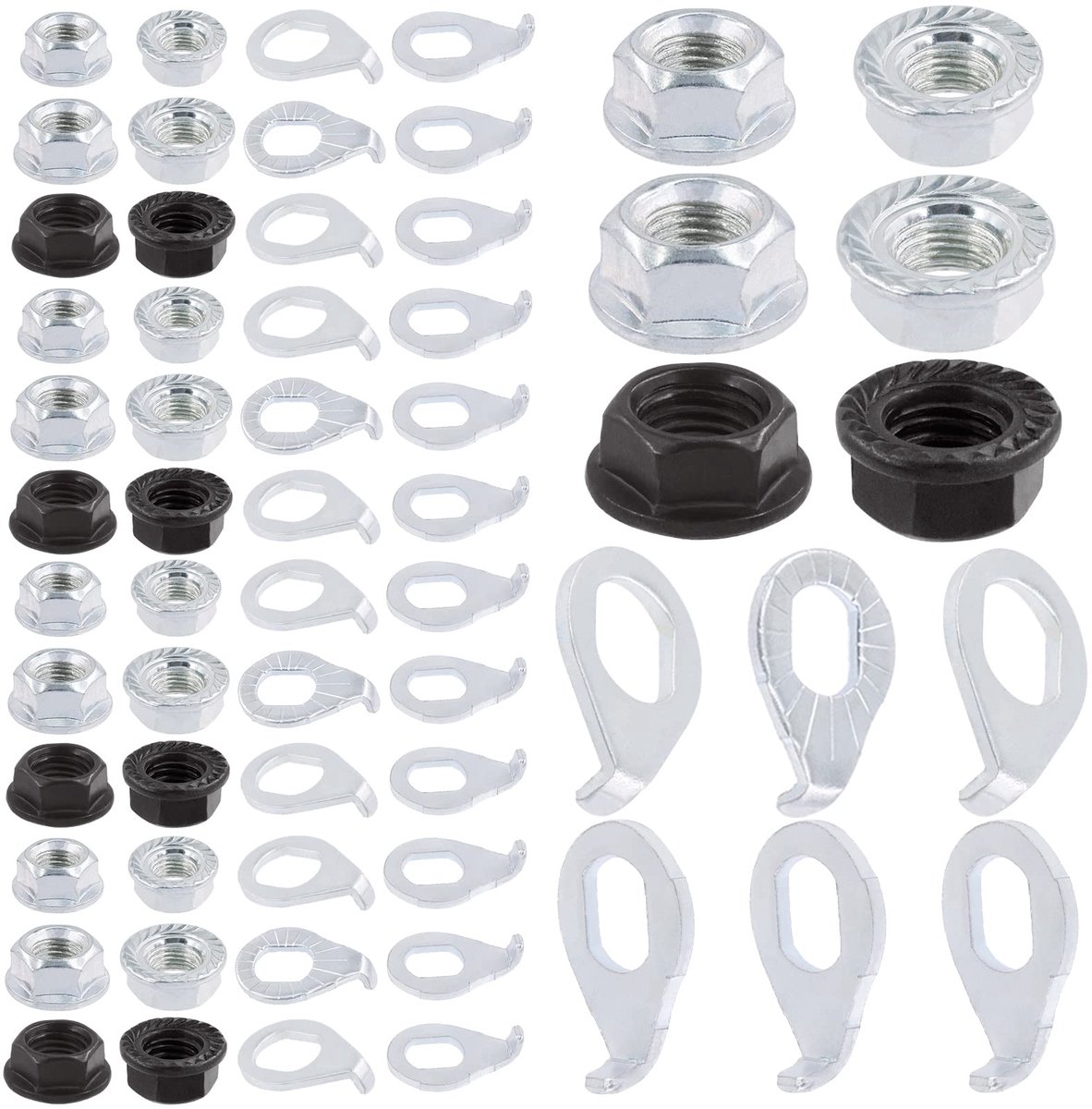 60pcs m8 m9 5 m10 fiets hub flens as moer en veiligheid wasmachine kit stalen fiets haak hub onderdelen voor mtb voorwiel behoud