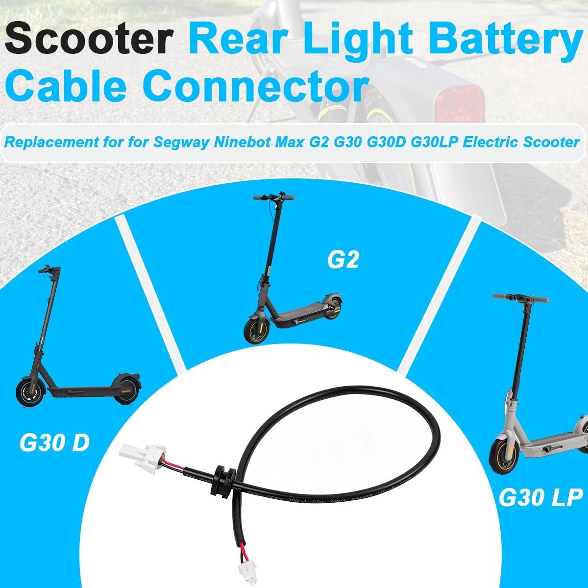 aansluiting voor accukabel achterlicht voor segway ninebot max g2 g30 g30d g30lp elektrische scooter reservekabel shopvlot