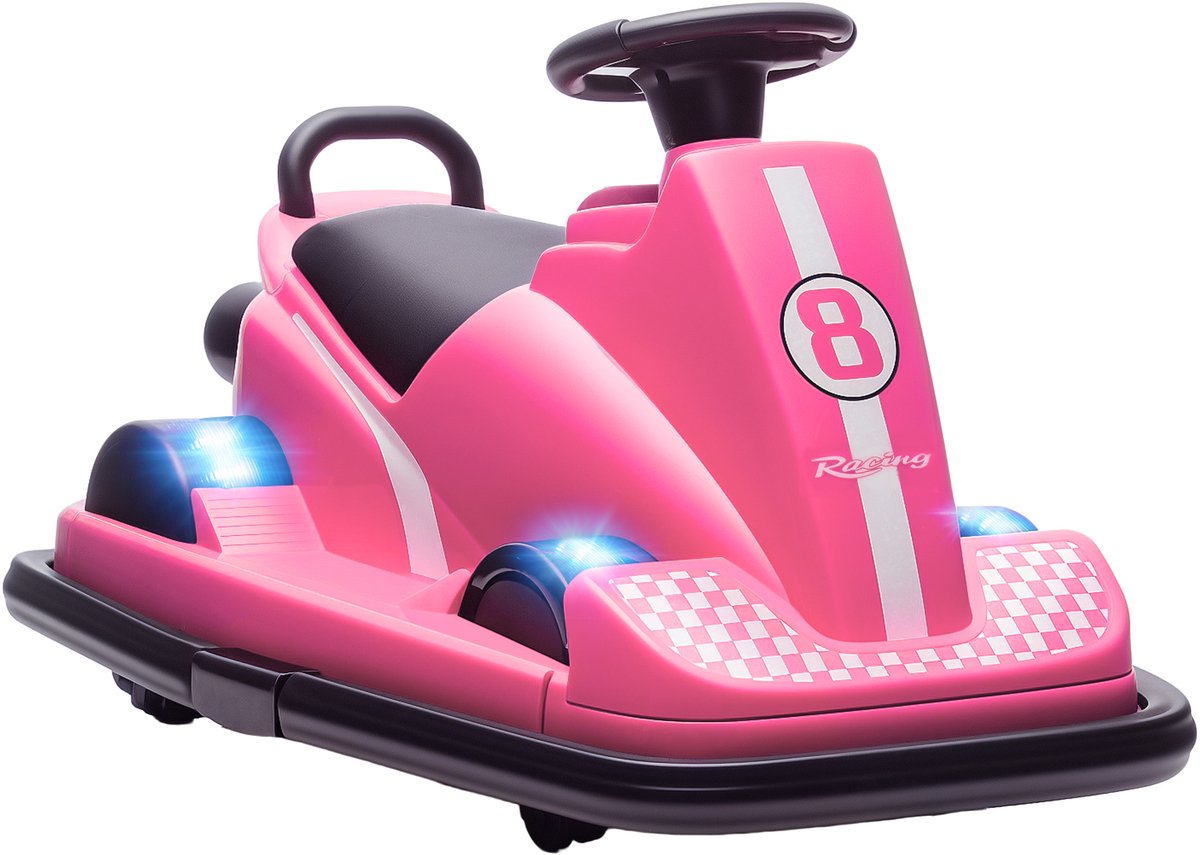 AIYAPLAY Elektrische botsauto voor kinderen - Metaal, polypropyleen - 74x53x48cm - Roze Skelter kopen online