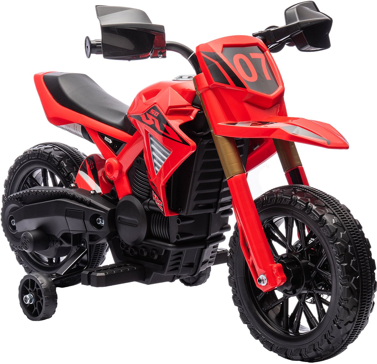 aiyaplay elektrische rijdende motorfiets kunststof 105x57x62cm rood