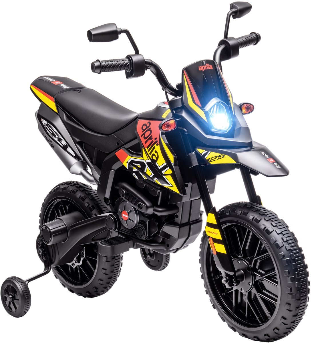 AIYAPLAY - Elektrische rijdende motorfiets - PP - 106,5 x 56 x 80 cm - Geel Speelgoedaccuvoertuig kopen online