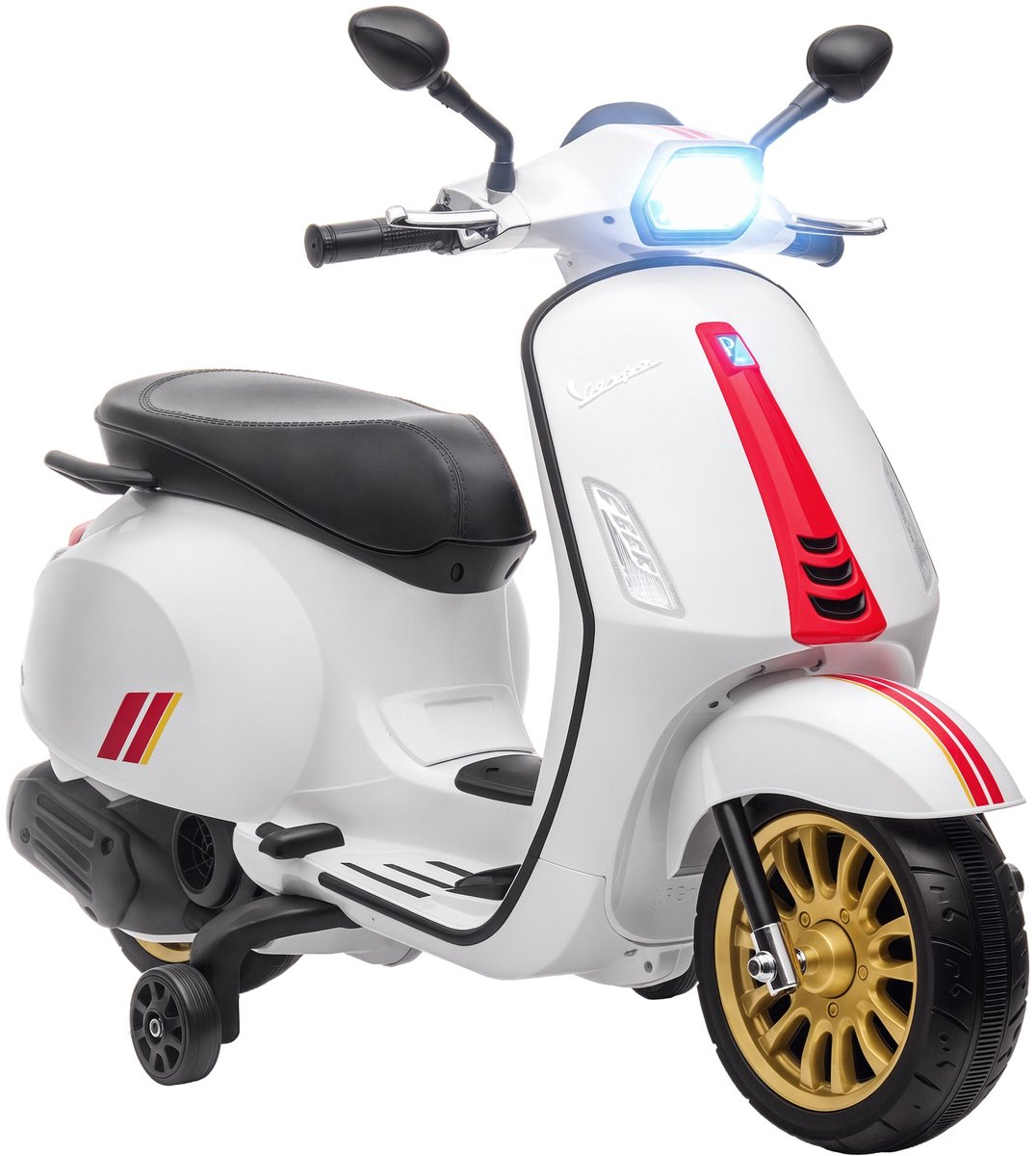 AIYAPLAY - Elektrische rijdende motorfiets - PP - 107x47x73cm - Wit Speelgoedaccuvoertuig kopen online