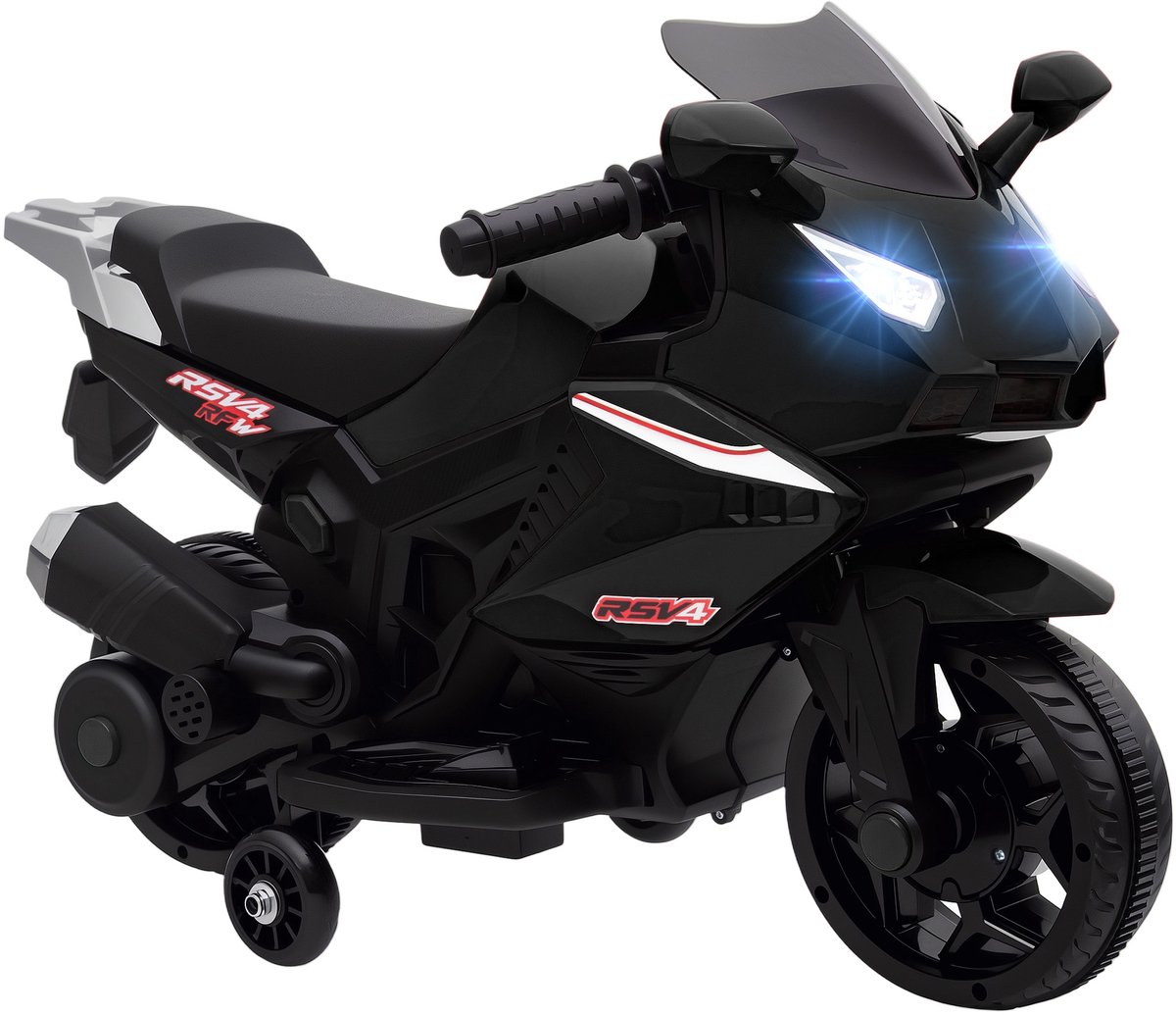 AIYAPLAY - Elektrische rijdende motorfiets - PP - 75x36x49cm - Zwart Speelgoedaccuvoertuig kopen online