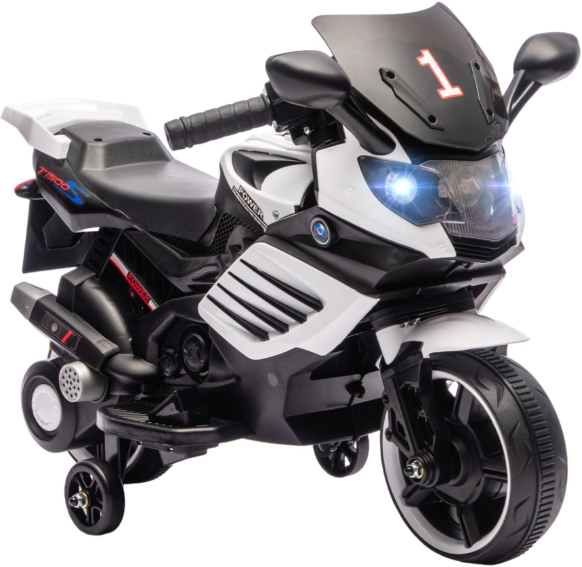 aiyaplay elektrische rijdende motorfiets pp metaal 77 x 38 x 50 cm wit