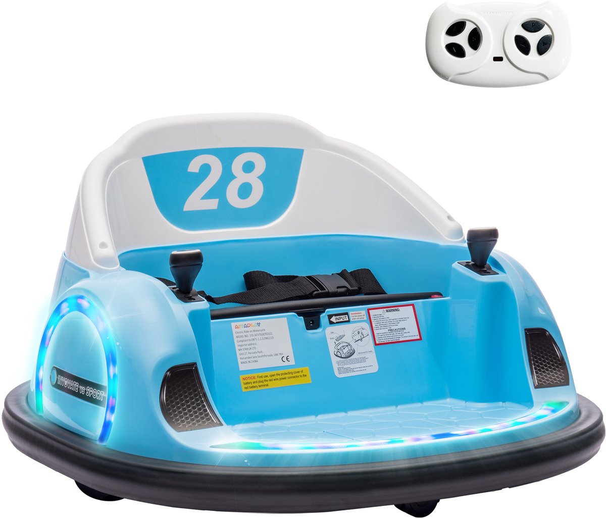 AIYAPLAY Kids Electric Bumper Car-Kunststoff, Stahl-66,5 x 64,5 x 39 cm-Blau Speelgoedaccuvoertuig kopen online