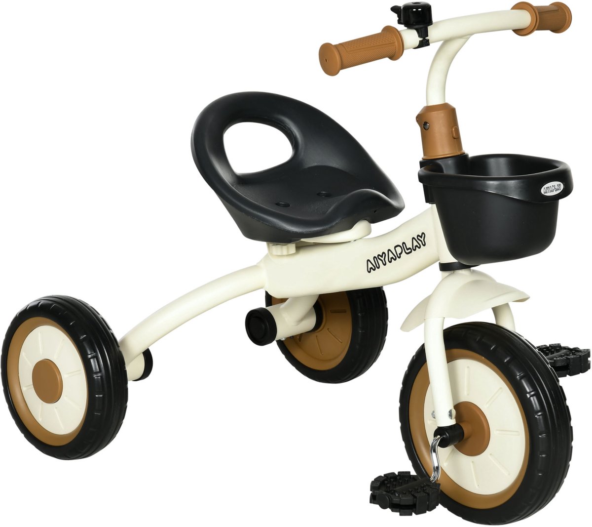 AIYAPLAY Kinderdriewieler - Metaal - 70,5x53x58cm - Wit Driewieler kopen online