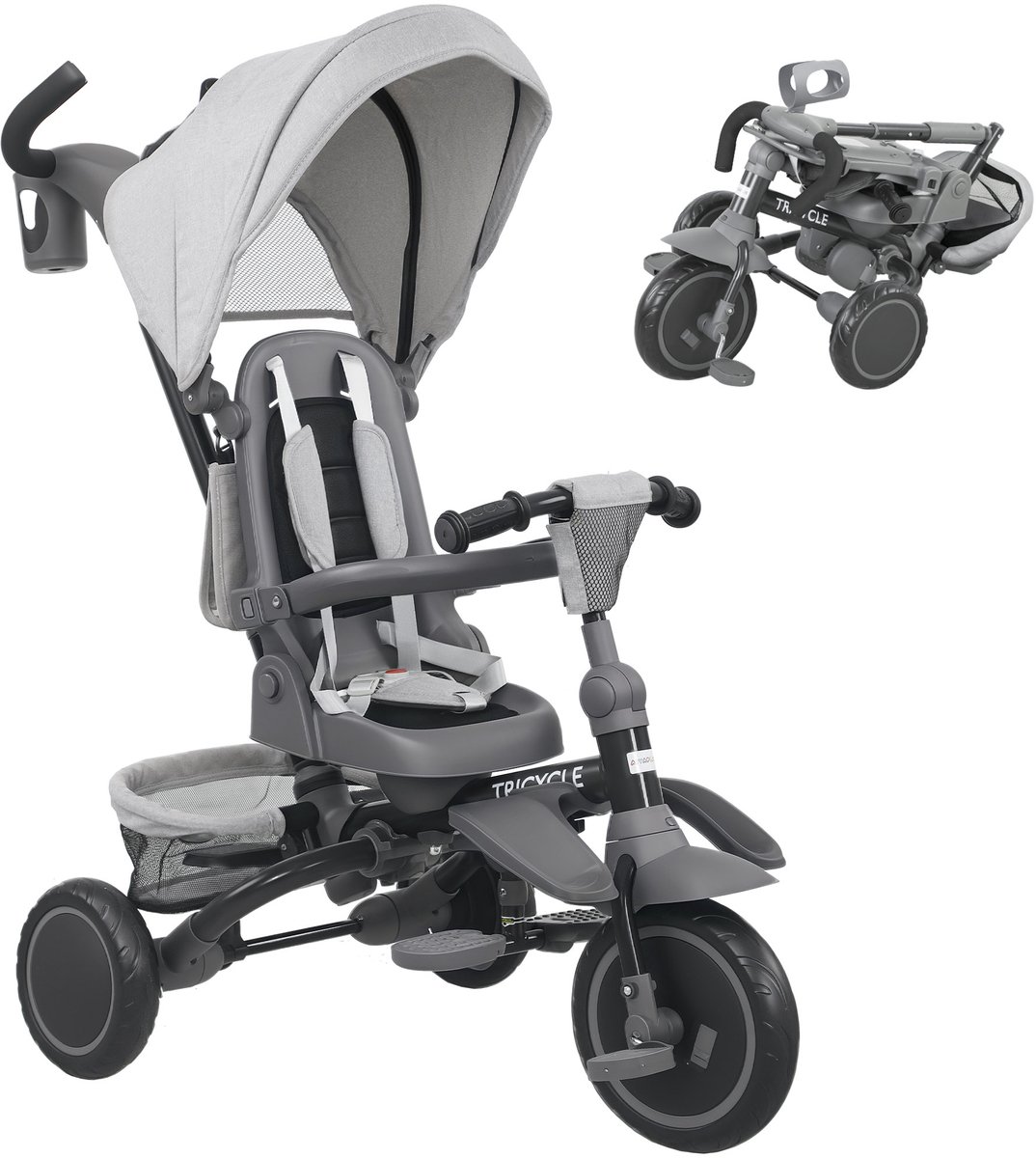 aiyaplay kinderdriewieler pp 111 5 x 52 x 98 cm grijs