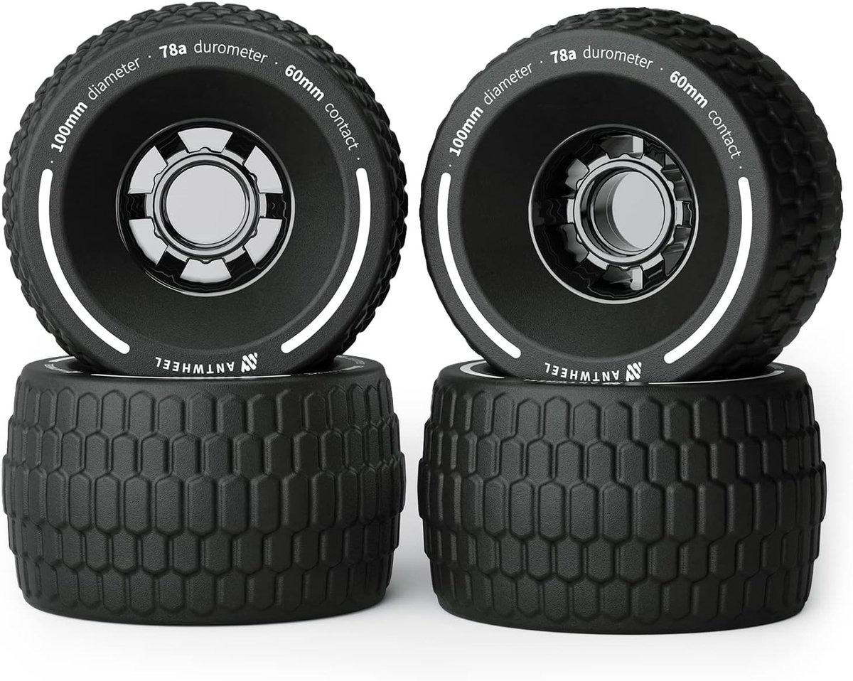 all terrain longboard wielen all terrain wielen 100 mm 78a hoog veerkrachtig urethane voor elektrische skateboards