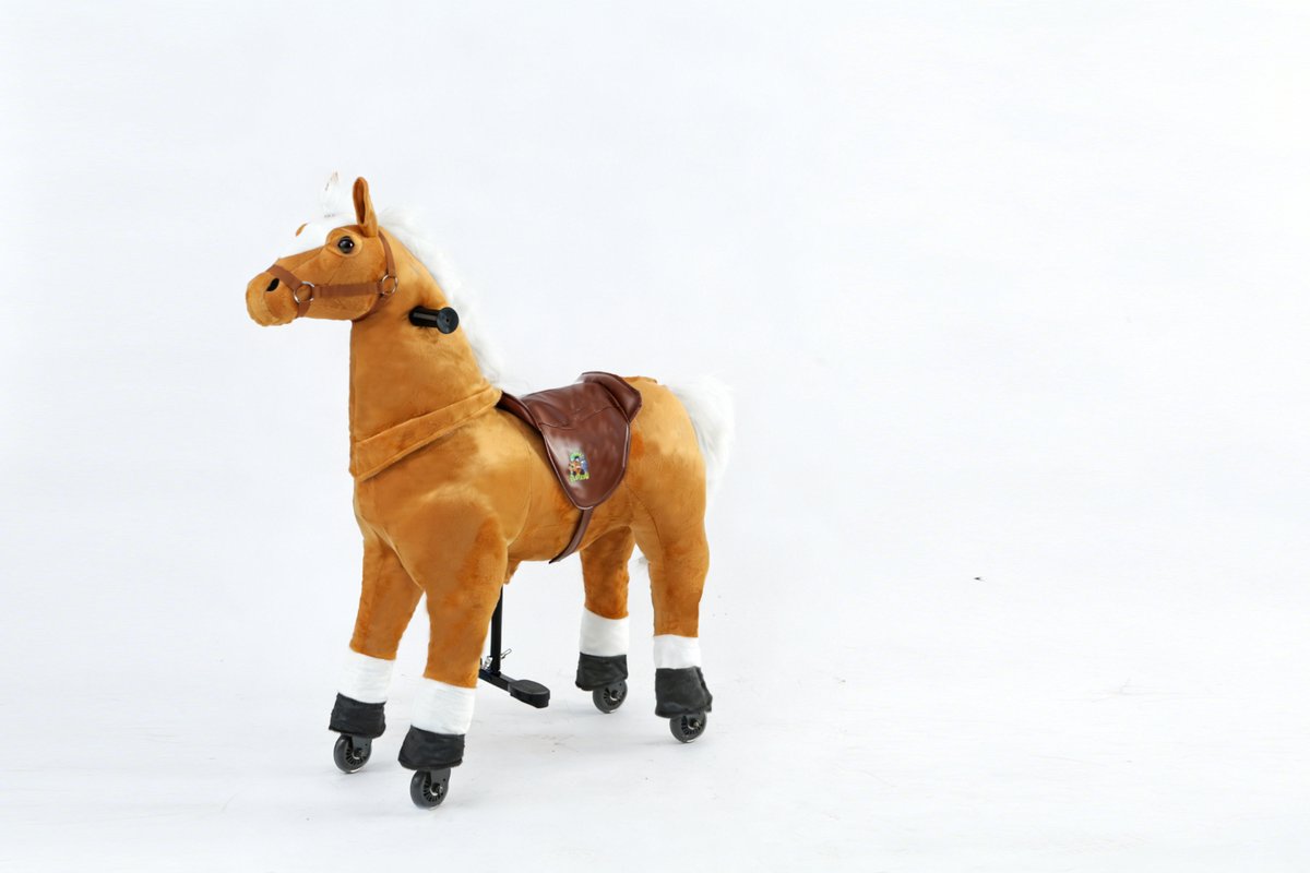 Animal Riding Paard Licht Bruin Medium / Large – Rijdier op Wielen – Tot 60 kg – Zadelhoogte 67 cm Loopfiets kopen online