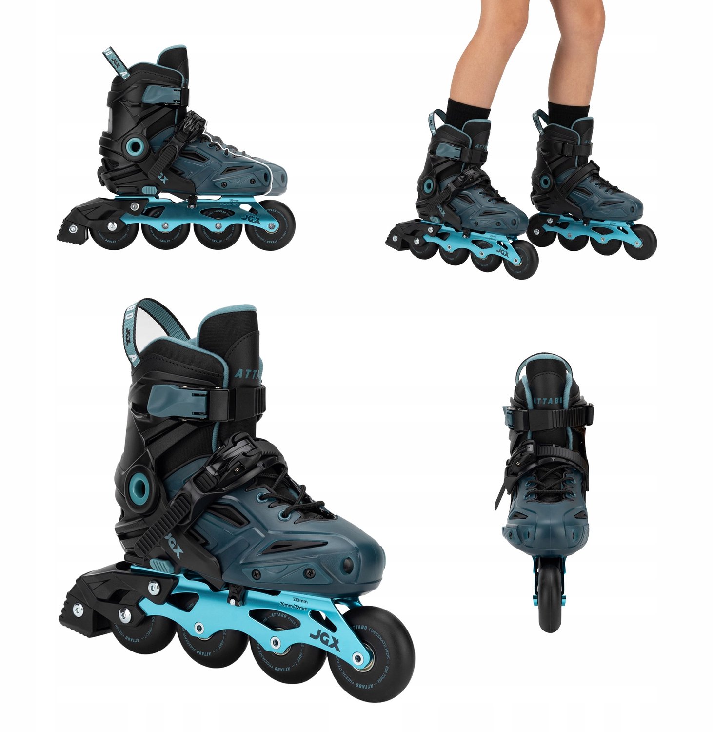 ATTABO JGX Kinder Skates Verstelbaar Blauw Maat 35-38 Rolschaatsen kopen online