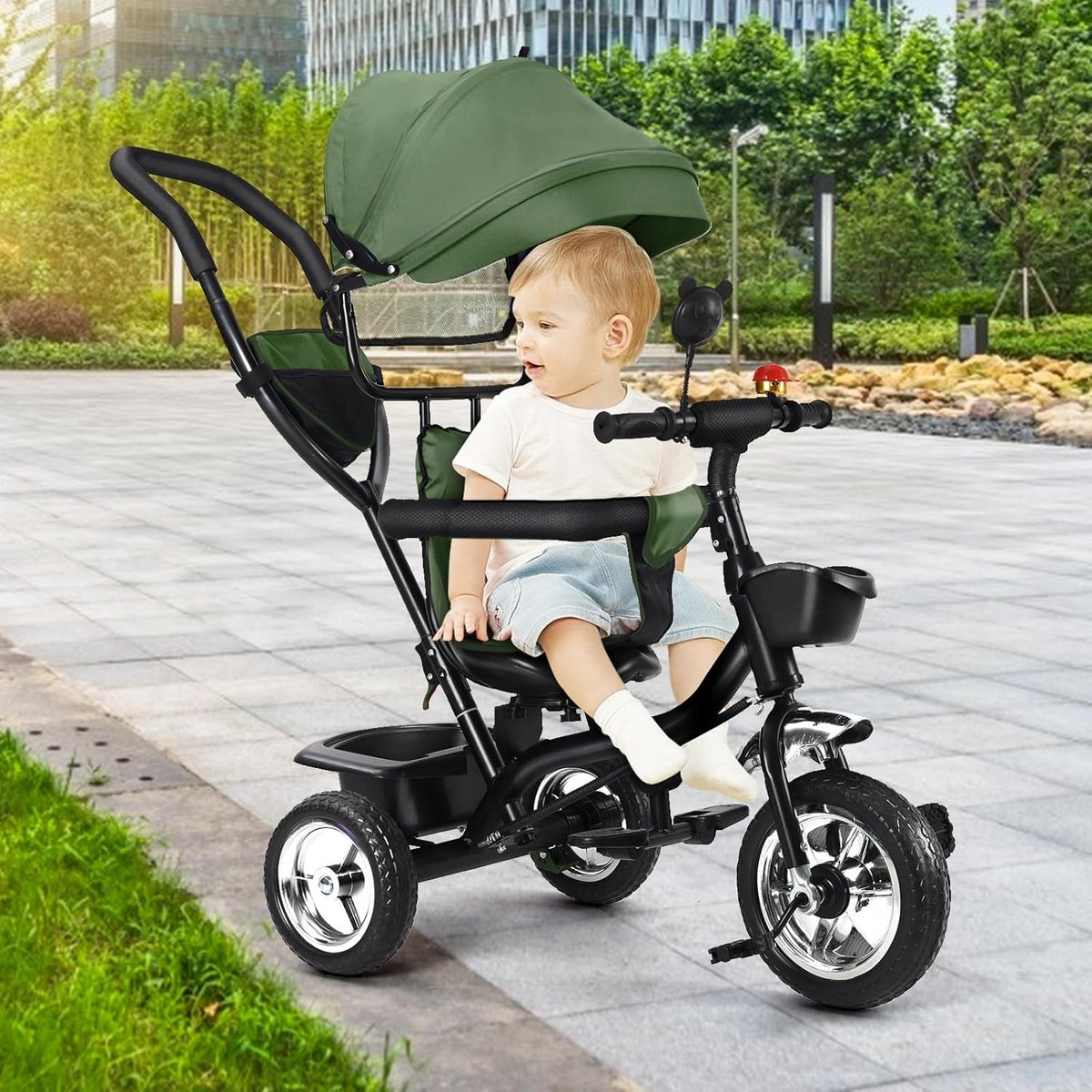 Baby Driewieler - Kinderfiets - Spelen Buiten - 4-in-1 Multifunctioneel - 0-6 Jaar - Groen Driewieler kopen online