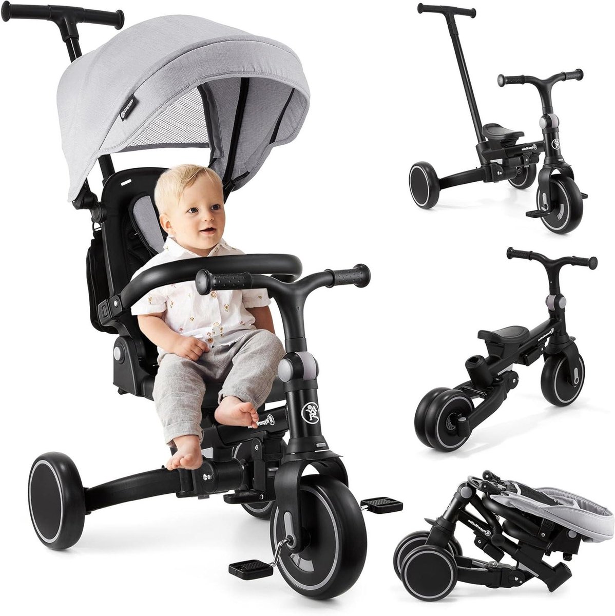 Babydriewieler 8-in-1 - Loopfiets Kinderen - Kind Ontwikkeling - 360 Graden Zitting - 1 tot 5 Jaar - Groen Driewieler kopen online