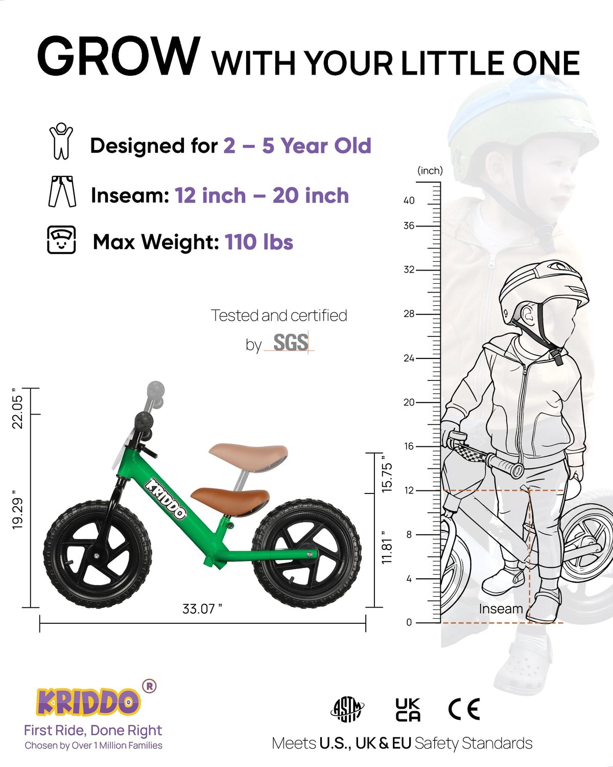 balance bike voor peuters van 2 tot 5 jaar