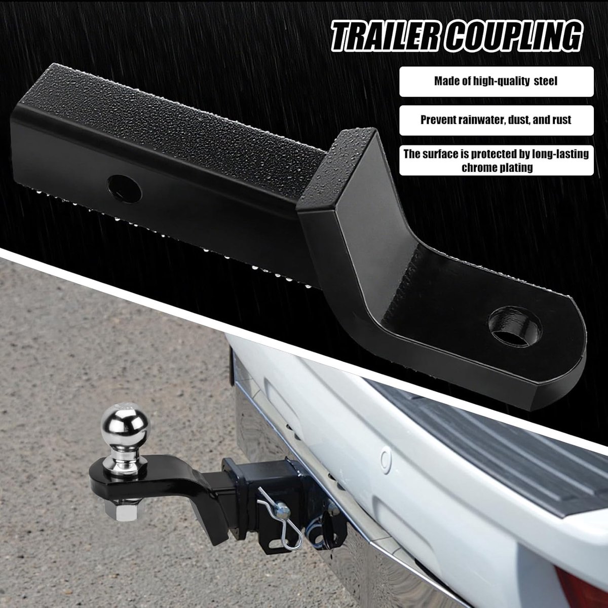 ball head tow bar 5cm 2 inch steel hitch adapter for american vehicles trailers suv trucks dirt bike shopvlot