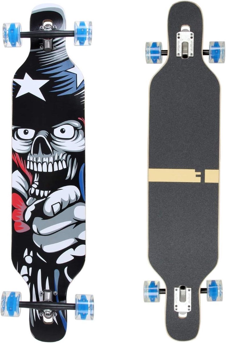 Camber Longboard - Cruiser Board - Soepel Rijden - Esdoornhout Constructie - 106 cm Lengte - Bruin Longboard kopen online