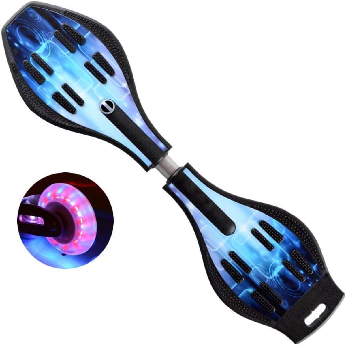 Caster Board - Twistboard Waveboard - Buitenspelen Verbeteren - Verlichte Knipperende Wielen - 88 x 23 cm - Blauw Waveboard kopen online
