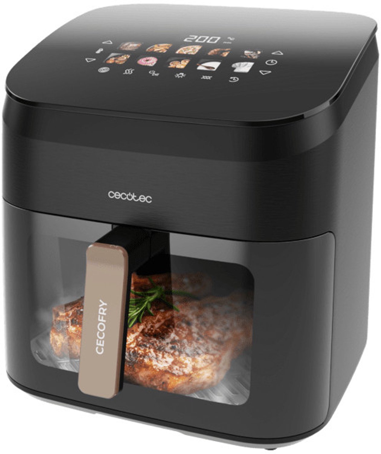 cecotec freidora de aire sin aceite 8 5l plancha grill doble resistencia ahumador integrado air fryer cecofrygrill