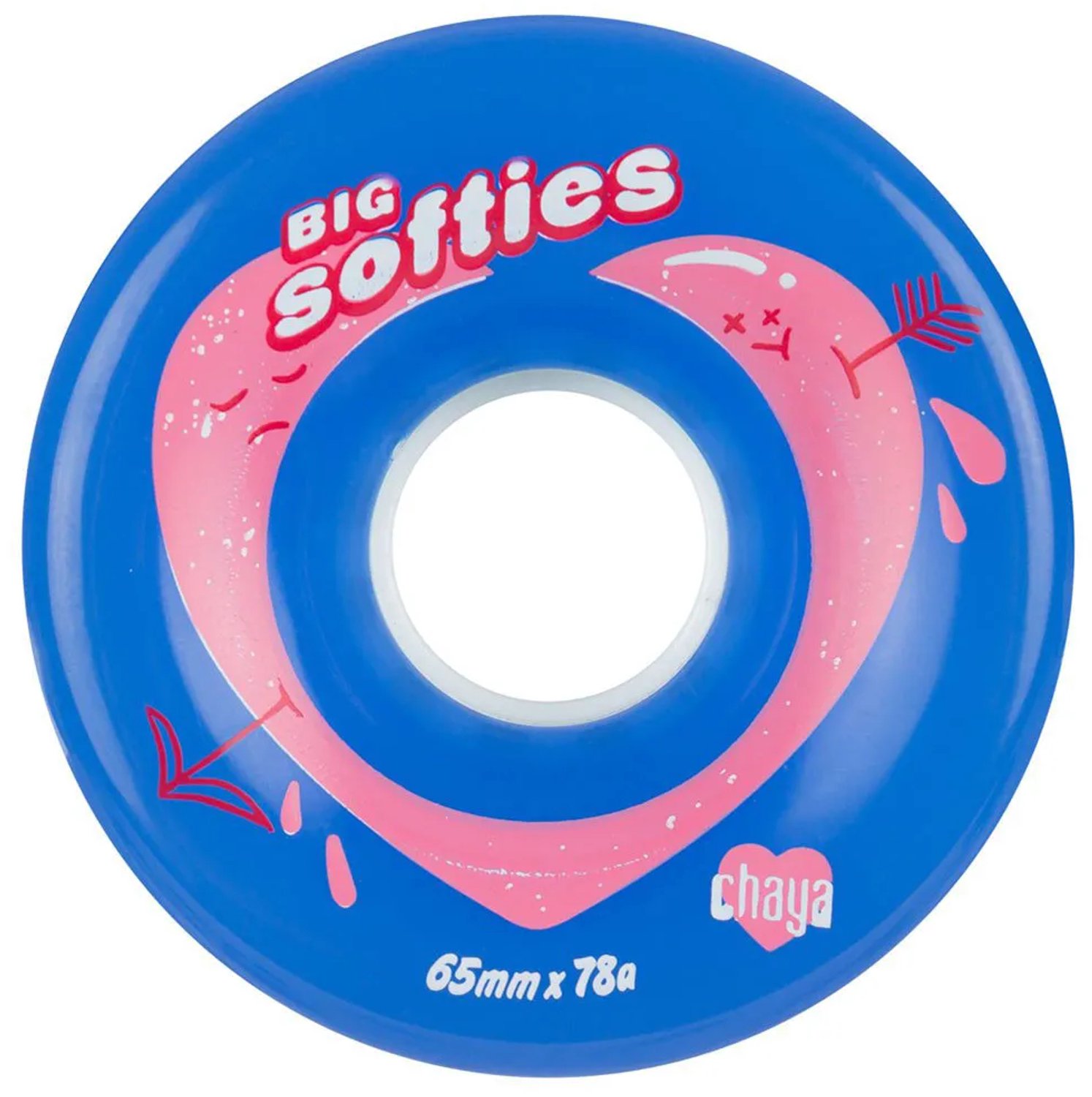 chaya big softie s clear schaatswielen transparant 65 mm 78a