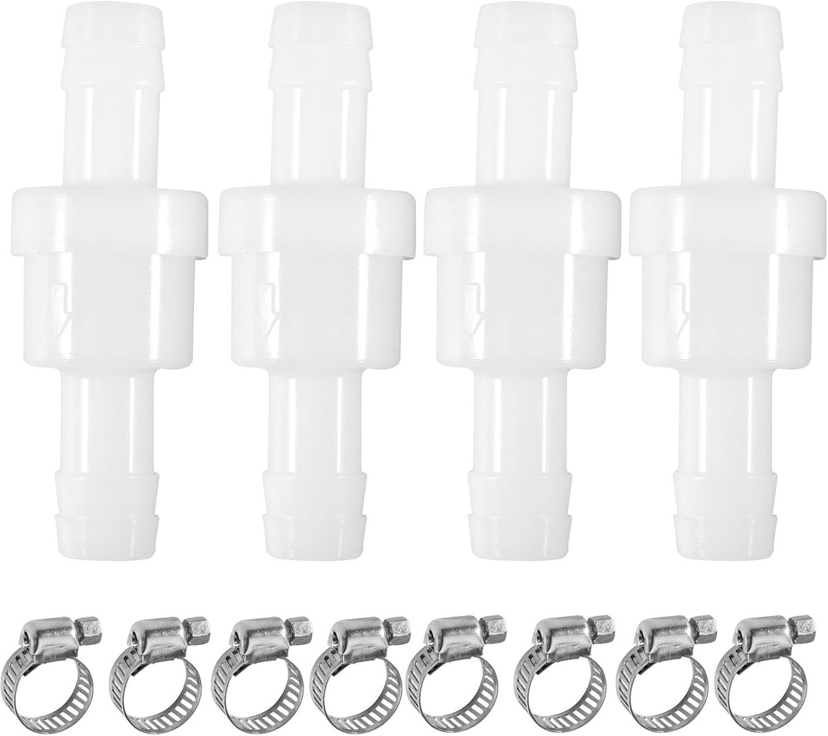 check valve 10 mm pack of 4 plastic inline disposable valve with 8 clamping bands inline check valve for water fuel shopvlot