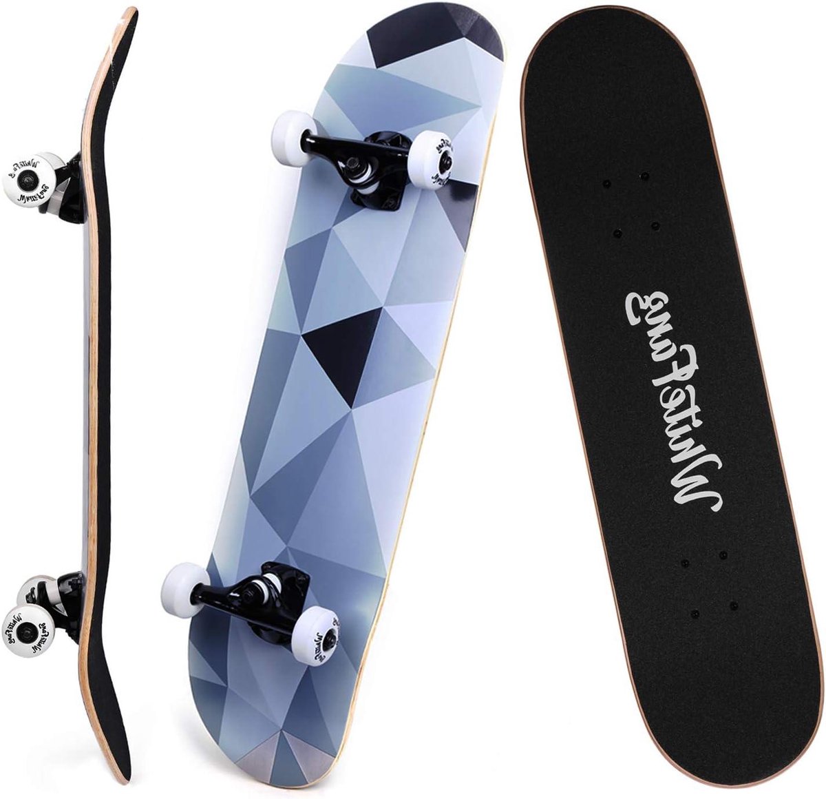 compleet skateboard beginners skateboard trickboard buiten sporten 7 laags esdoorn dek 31 x 7 88 inch wit