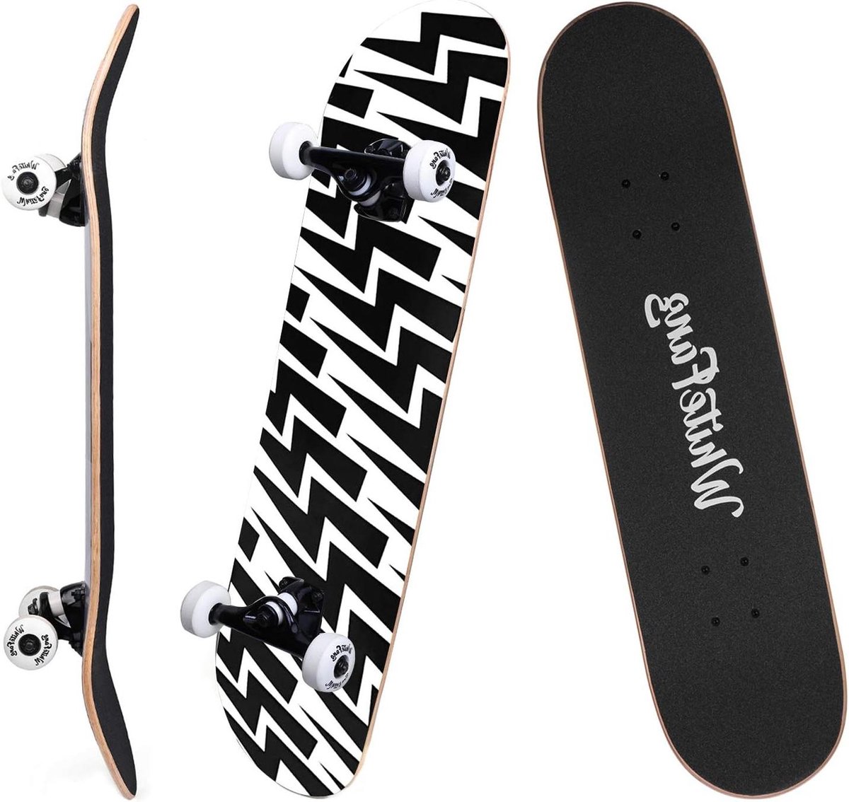 compleet skateboard beginners skateboard trickboard straatrijden 7 laags esdoorn dek 31 x 788 inch wit