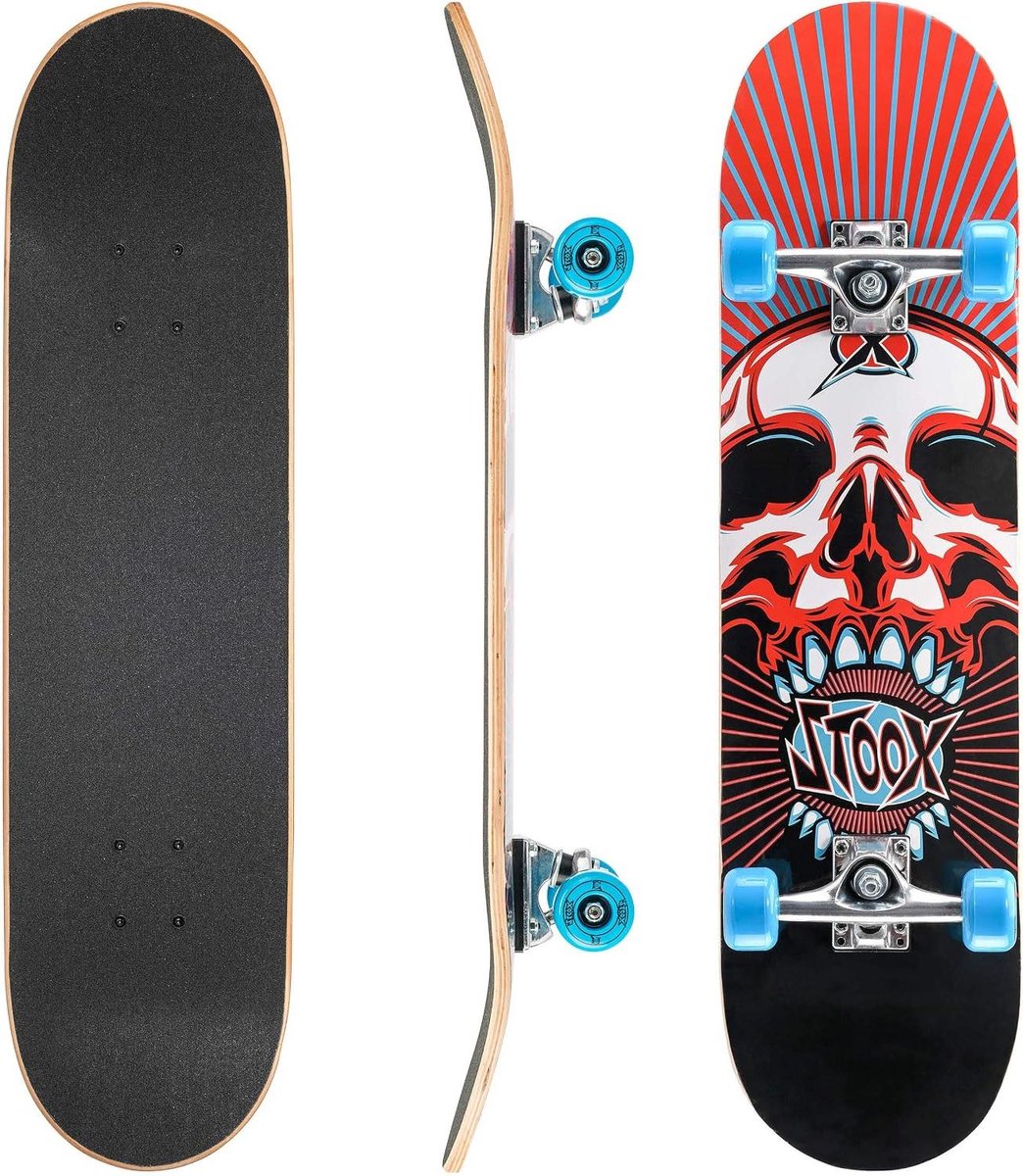 Compleet Skateboard - Beginnersboard - Trick Leren - 9-laags Esdoorn Dek - 31 Inch - Multicolor Skateonderdeel kopen online