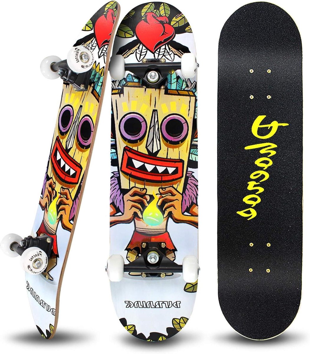 Compleet Skateboard - Cruiser Board Pro Skate - Buiten Skaten - 7-laags Esdoorn Dek - 787 cm x 203 cm Skateonderdeel kopen online