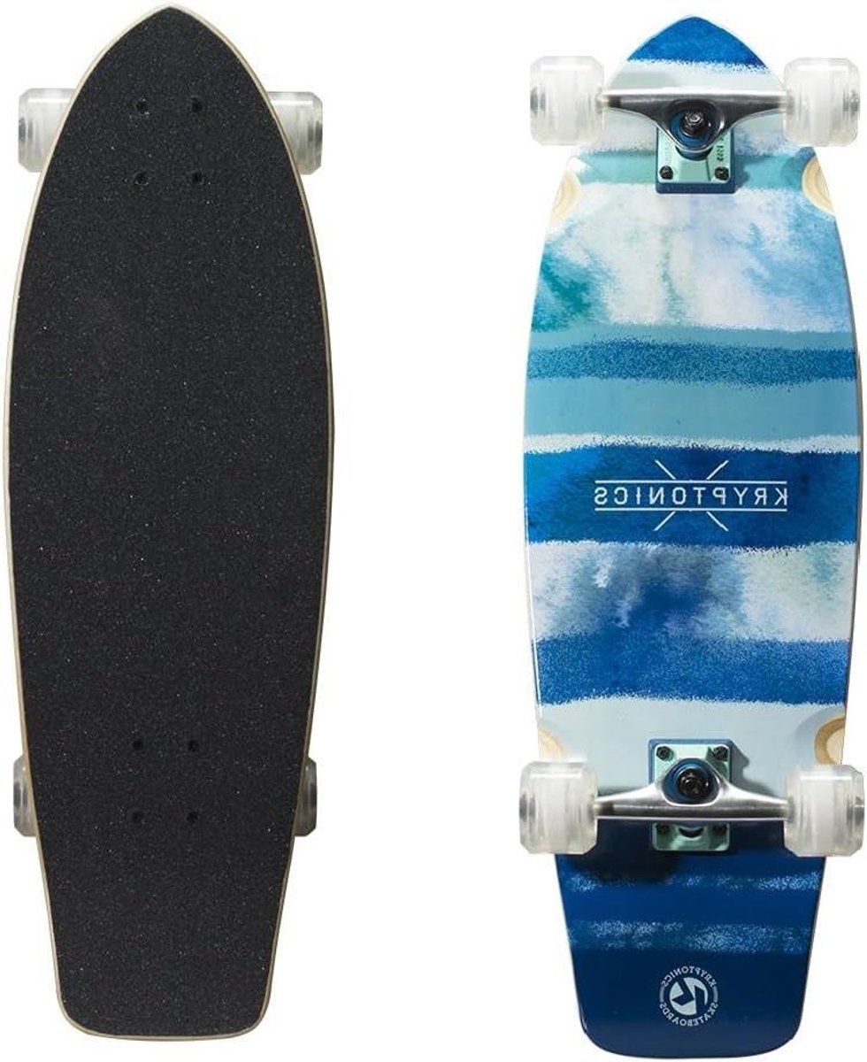 Compleet Skateboard - Cruiser Board - Straat Rijden - 8-Laags Esdoorn Dek - 77.5 cm Lengte - Blauwe Vis Skateonderdeel kopen online