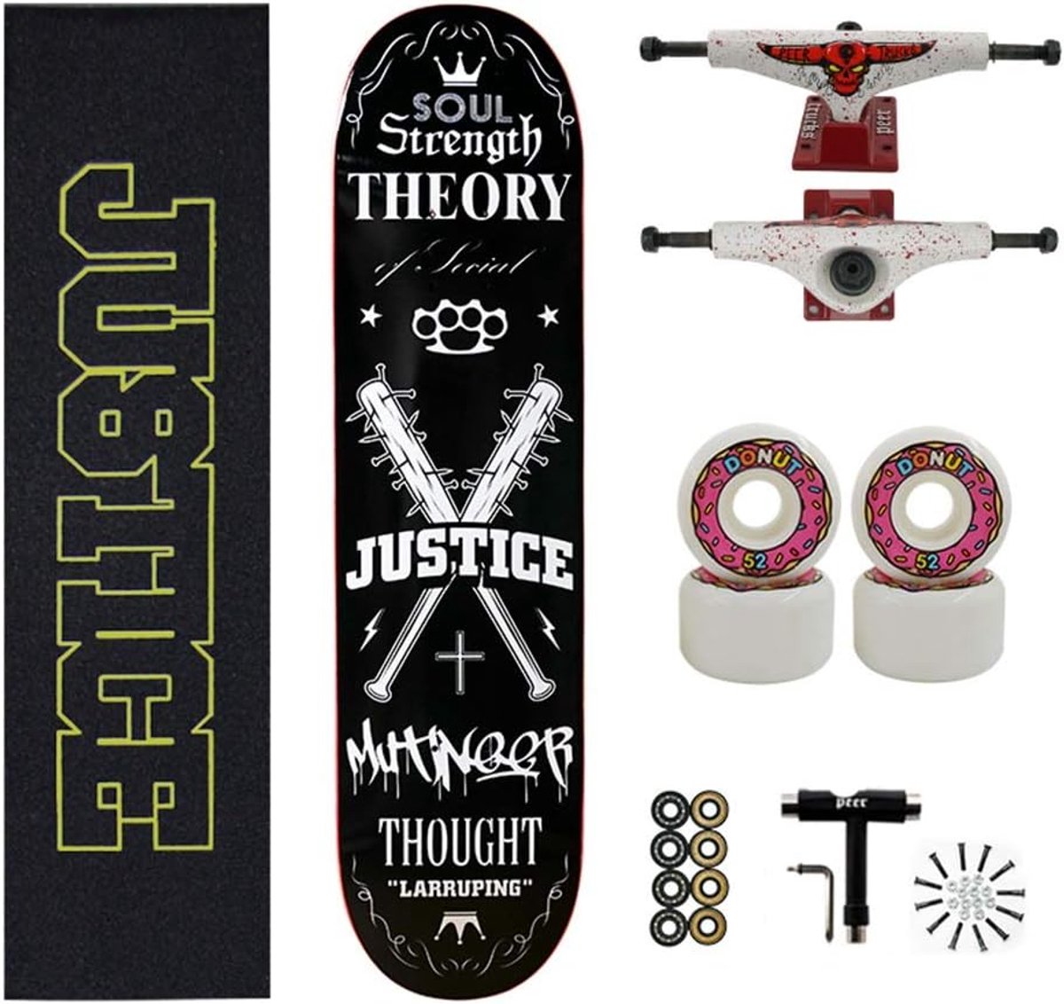 Compleet Skateboard - Cruiser Board - Straat Tricks - 7 Lagen Esdoorn - 80x20 cm - Sterkte Skateonderdeel kopen online