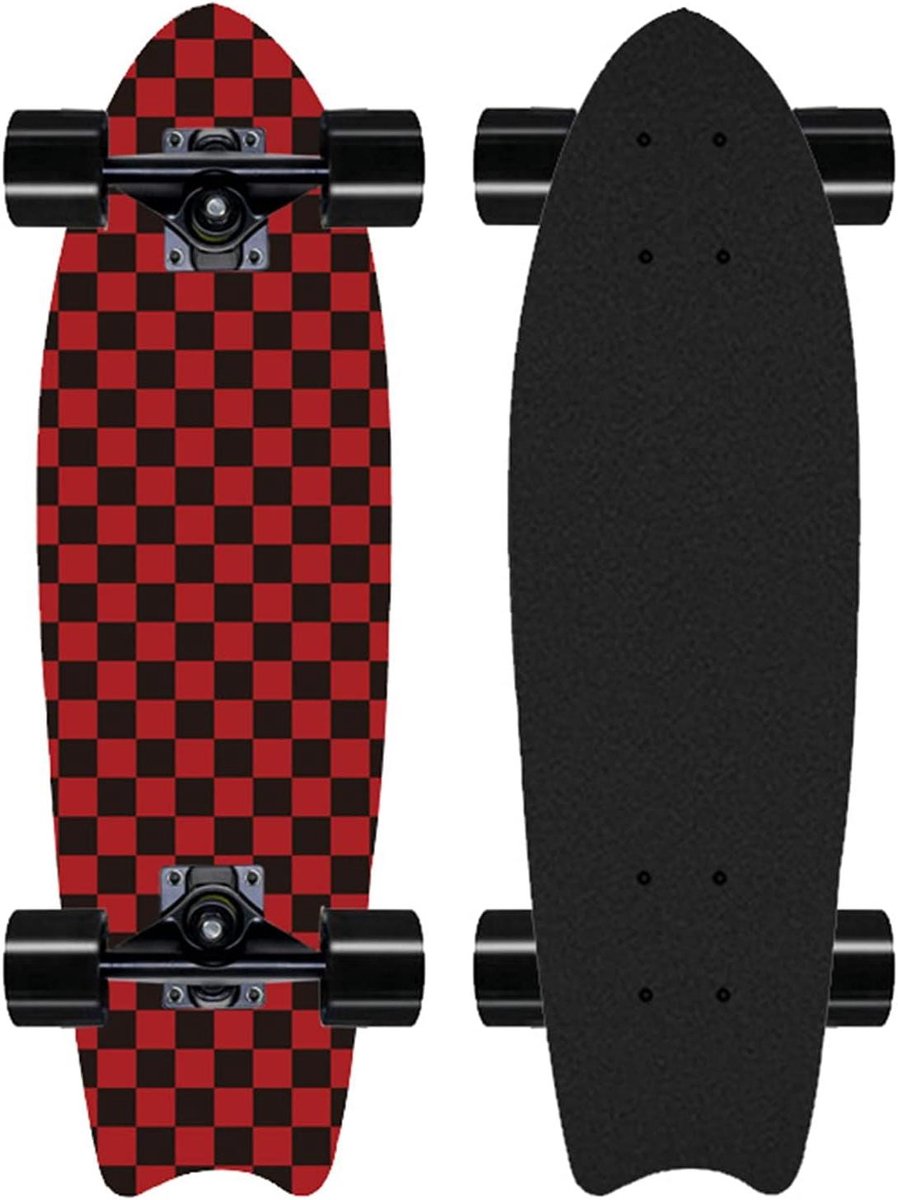 compleet skateboard fish skateboard buiten spelen single kick deck 28 inch rood