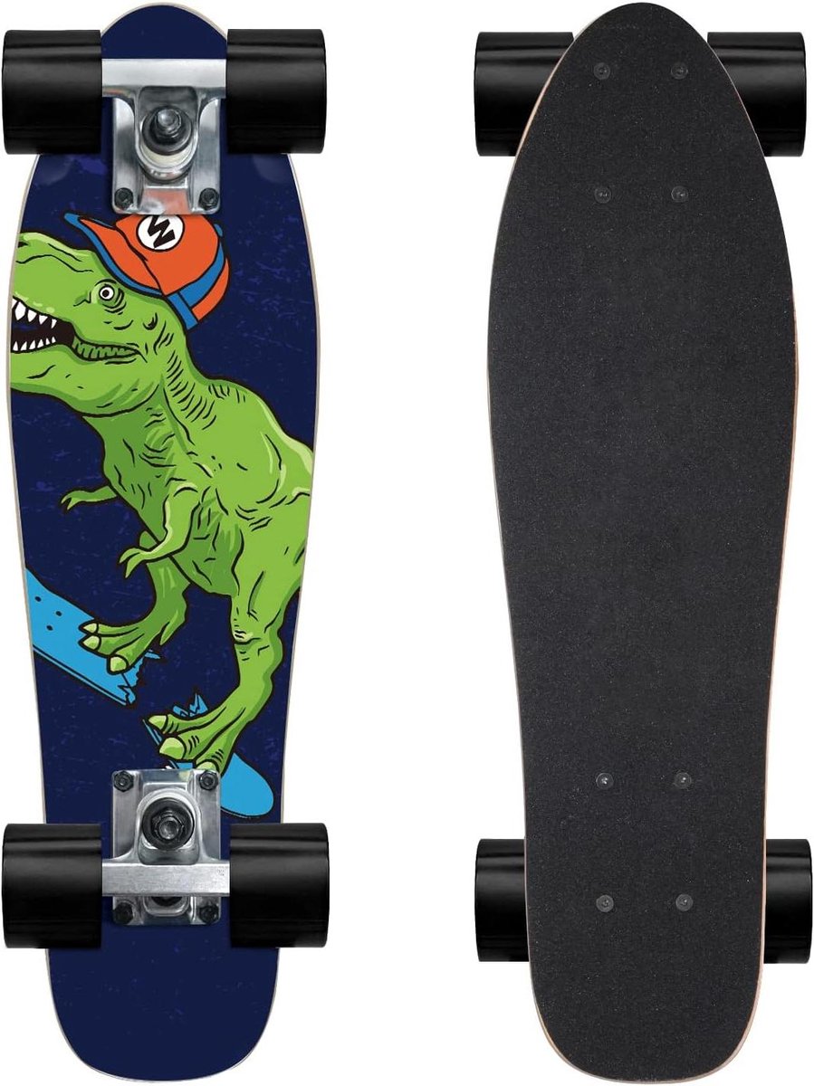 Compleet Skateboard - Mini Cruiser - Snel Verplaatsen - Volledig Gemonteerd - 22 Inch Deck - Castor T-Rex Skateonderdeel kopen online