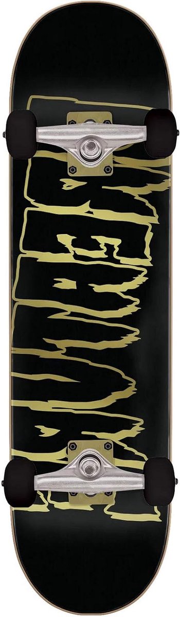 Compleet Skateboard - Outdoor Board - Straat Skaten - Aluminium Trucks - 8.25 inch breed - Zwart Goud Skateonderdeel kopen online