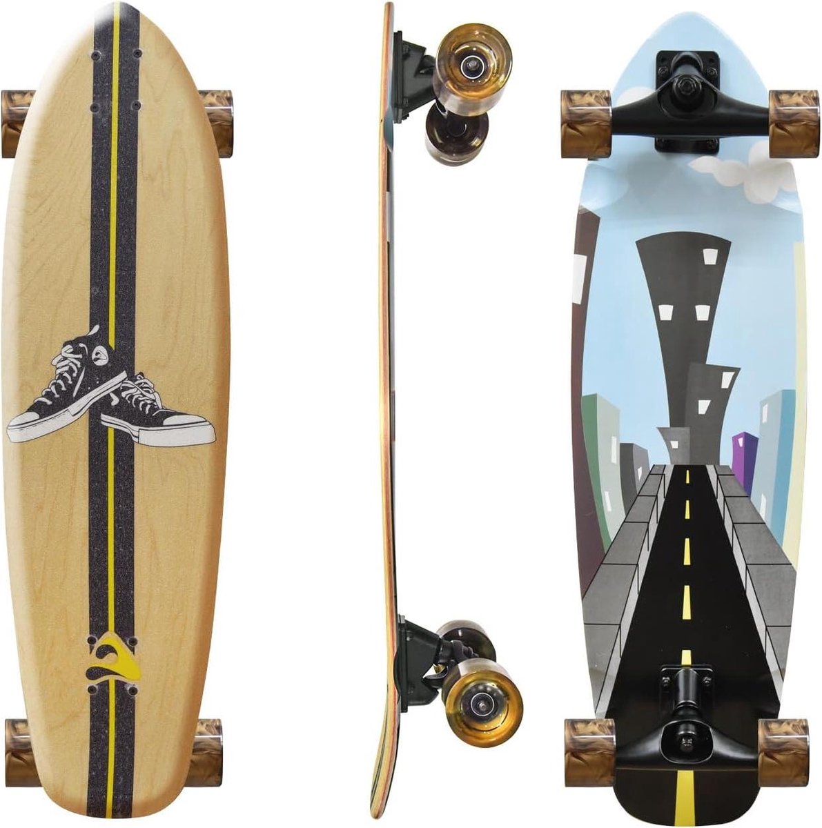 compleet skateboard pro cruiser board stad cruisen canadees esdoorn dek 33 inch stad