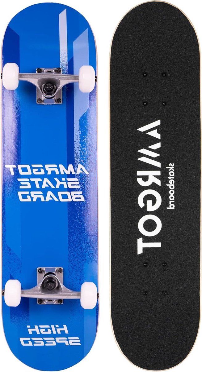 Complete Skateboards - Beginners Board - Street Tricks - 7 Lagen Esdoorn - 31 x 8 Inch - Donkerblauw Skateonderdeel kopen online