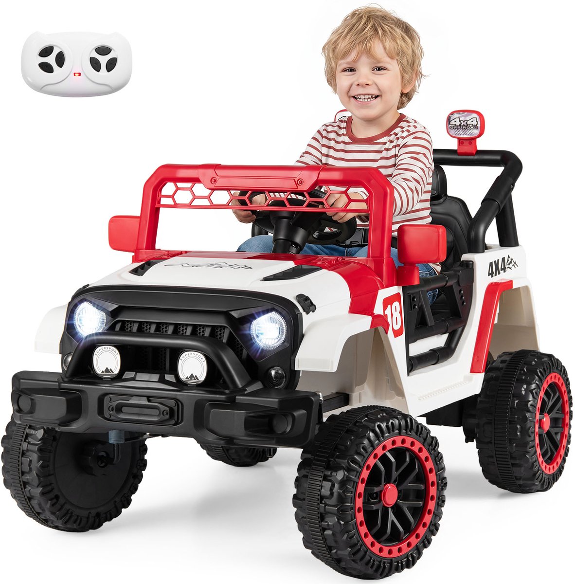 COSTWAY Elektrische auto, 12 V, Speelgoedaccuvoertuig kinderauto met 2 rijmodi, rood Speelgoedaccuvoertuig kopen online