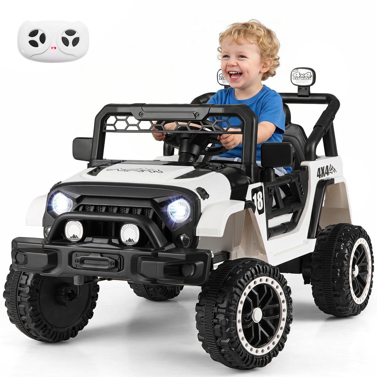 costway elektrische auto 12 v speelgoedaccuvoertuig kinderauto met 2 rijmodi zwart
