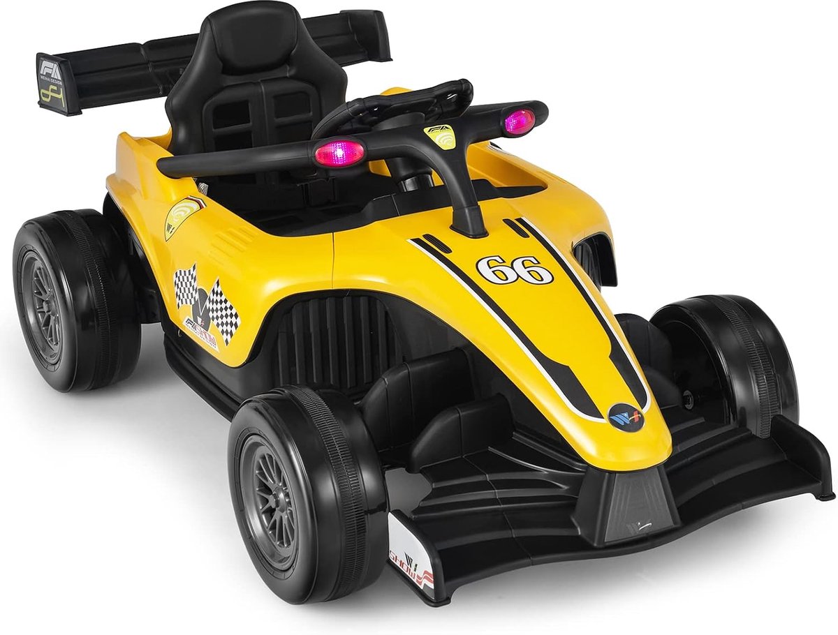 COSTWAY Elektrische auto voor kinderen, 12 V skelter met muziek en licht, raceauto 2-5 km/u, incl. 2,4 G afstandsbediening, voor kinderen vanaf 3 jaar Speelgoedaccuvoertuig kopen online