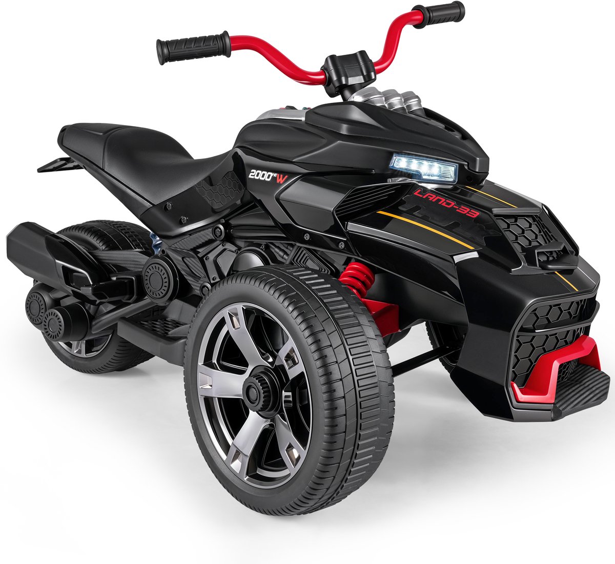 COSTWAY Elektrische quad voor kinderen, 12 V, 3-7 km/u, met 3 wielen, zwart Speelgoedaccuvoertuig kopen online