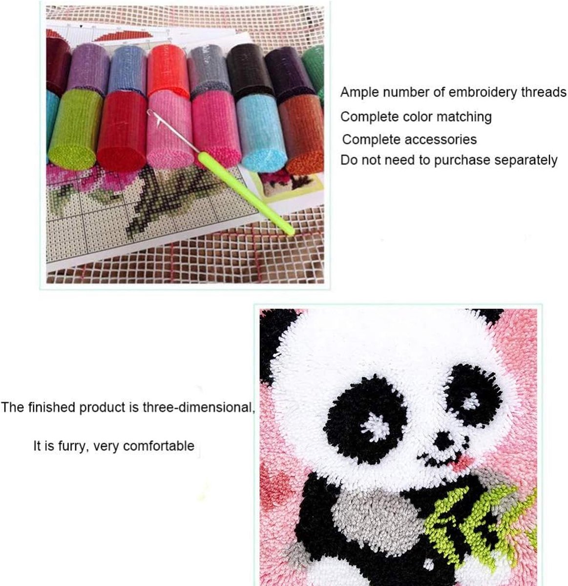 doe het zelf knoophaken set kussensloop latch haak kussen knoopkussens voor beginners kinderen volwassenen knooptapijt knooppakket b