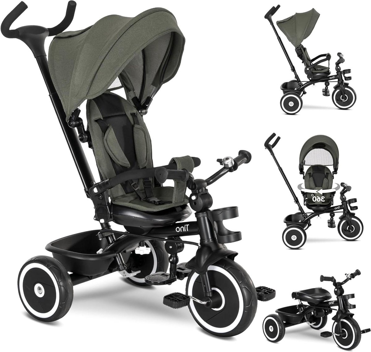 driewieler kinderfiets buiten spelen groeit mee met kind 76 x 55 x 108 cm groen